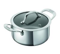 Kuhn Rikon Casserole Dish 1.5L/16cm, 18/10 Stainless Steel Pot, Glass Lid