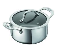 Kuhn Rikon Casserole Dish 3.1L/20cm, Stainless Steel Uncoated Pot with Stay-Cool Handles, Glass Lid & Mirror Finish. Suitable for All Hobs, Including Induction. Oven & Dishwasher Safe - Allround