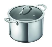 Kuhn Rikon Casserole Dish 8.5L/24cm, Stainless Steel Uncoated Pot with Stay-Cool Handles, Glass Lid & Mirror Finish. Suitable for All Hobs, Including Induction. Oven & Dishwasher Safe - Allround