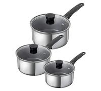 KUHN RIKON Classic Coated Saucepan Set, 1.5 Litres/16 cm, 2.3 Litres/18 cm and 3 Litres/20 cm…