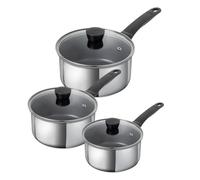Kuhn Rikon Classic Stainless Steel Non-Stick Induction Safe 3-Piece Saucepan Set in Silver Kuhn Rikon Silver