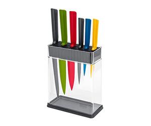 KUHN RIKON Colori+ Mixed Knife Set with Vision Block, Multicolour