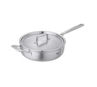 Kuhn Rikon Culinary Fiveply 24cm Uncoated Saute Pan With Lid With Long Helper Handles