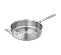 Kuhn Rikon Culinary Fiveply Oven Proof & Dishwasher Safe Uncoated Stainless Steel & Aluminium Saute Pan with Stay-Cool Long & Helper Handles & Lid. Induction Safe Pan (28cm)
