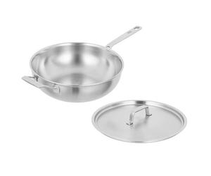 Kuhn Rikon Culinary Fiveply 28cm Uncoated Wok/Chef's Pan with Lid and Helper Handle