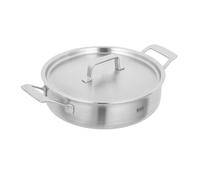 Kuhn Rikon Culinary Fiveply Stainless Steel Induction Safe Shallow Casserole Pot, 28cm/4.5L in Silver Kuhn Rikon Silver