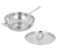 Kuhn Rikon Culinary Fiveply Stainless Steel Uncoated Induction Wok With Long & Helper Handle, 28Cm