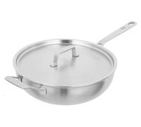 Kuhn Rikon - CULINARY FIVEPLY Wok pan with lid and long and helper handles uncoated 24cm