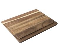 Kuhn Rikon Culinary Forged Acacia Cutting Board Large - Wide Wooden Chopping Board with Juice Groove & Non-Slip Feet - Durable Design for Safe and Clean Food Preparation