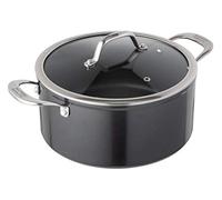 KUHN RIKON Easy Pro Aluminium Non-Stick Casserole Pot with Glass Lid, 5 Litre/24 cm, Black