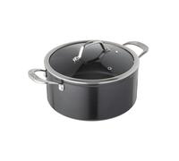 Kuhn Rikon Easy Pro Non-Stick Casserole Pot with Glass Lid, 3 Litre/20 cm, Aluminium, 3 liters, Black
