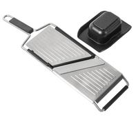 KUHN RIKON Essential Mandolin, Stainless Steel, Sharp Blade, Infinitely Adjustable up to 0.5 cm, Silver