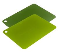 Kuhn Rikon Flexible Cutting Board Set 2pcs Green - Lightweight Non-Slip Cutting Mats with Corner Hanging Hole, Flexible Material for Easy Pouring, Dishwasher Safe Kitchen Set