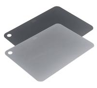 Kuhn Rikon Flexible Cutting Board Set 2pcs Grey - Lightweight Non-Slip Cutting Mats with Corner Hanging Hole, Flexible Material for Easy Pouring, Dishwasher Safe Kitchen Set