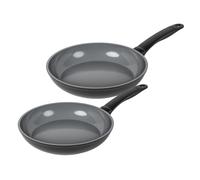 Kuhn Rikon Frying Pan Set 24 & 28cm, 100% Recycled Aluminium Pans with Reinforced Non-PFAS Ceramic Coating & Stay-Cool Handles. For All Hobs, Including Induction. Oven & Dishwasher Safe - Easy Ceramic
