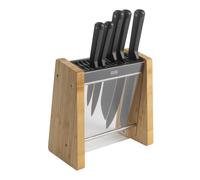 Kuhn Rikon - ICED Bamboo Knife Block 6pc set (Paring, Utility, Chef's 20cm, Santoku, Bread knife, Block)