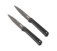 Kuhn Rikon Iced Paring Knife 2-Piece Set with Serrated and Straight Blade and Weighted Handle. Total Length = 20.5cm.Crafted from Ice Hardened Germain Stainless Steel. Durable and Corrosion Resistant.