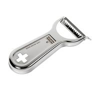 Kuhn Rikon Julienne Peeler for Fruit and Vegetables, Ergonomic Left & Right Handed Vegetable Peeler, Super-Sharp Stainless Steel Blade for Matchstick Strips, Potato Eye Remover, Dishwasher Safe