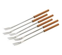 Kuhn Rikon Käsefonduegabeln Cherry Wood, 6 Pieces, Silber/Holzfarbe