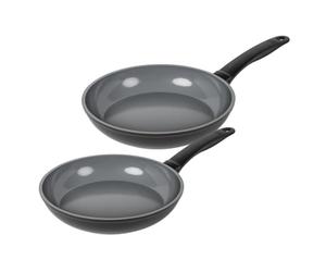 Kuhn Rikon PFAS-Free Easy Ceramic Induction Frying Pan, Set of 2, 24cm and 28cm. Made from 100% Recycled Aluminium. Oven Safe Pan with Stay-Cool Handle - Lifetime Cookware Guarantee