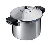 Kuhn Rikon Pressure Cooker Duromatic Inox 6L/24cm Food Steamer with Side Grips. Multi Cooker Hotpot with Auto Lock Lid. Stainless Steel Pot. Instant Cook Pot - 10 Year Kuhn Rikon Cookware Guarantee