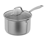 Kuhn Rikon Saucepan 2.7L/18cm, Stainless Steel Uncoated Pan with Glass Draining Lid & Two Easy Pour Spouts. Suitable for All Hobs, Including Induction. Oven & Dishwasher Safe - Allround Plus