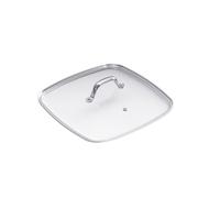 Kuhn Rikon Square Glass Lid 27 x 27cm, Stainless Steel Handle, Steam Vent, Oven Safe 220°C, Replacement Cover for Allround Grill Pan, Easy Clean