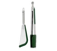 Kuhn Rikon Stainless Steel Turner Tongs & Spatula Set BLUE LIGHT