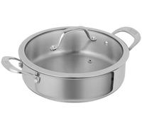 Kuhn Rikon Uncoated Shallow Casserole Dish 5L/28cm, 18/10 Stainless Steel