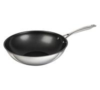 Kuhn Rikon Wok 24cm, Stainless Steel Non-Stick Frying Pan with Stay-Cool Handle & Mirror Polished Finish. Suitable for All Hobs, Including Induction & Solid Fuel. Oven & Dishwasher Safe - Allround