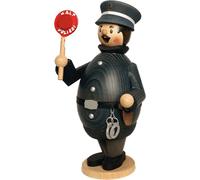Kuhnert - Genuine Erzgebirge smoking figure, man, male Rachmann Max policeman