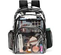KUI WAN Clear Backpack,Clear Bag Stadium Approved Large Clear Backpack Heavy Duty Transparent Clear Bag for Stadium,School