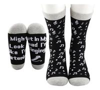 KUIAI Funny Music Teacher Gift, Musical Theatre Socks, In My Head I'm Thinking About Singing