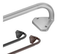 Kuianroll Silver Curtain Rods for windows 48 to 84 inch,Adjustable Blackout Curtain Rod for Bedroom,Outdoor,5/8 Inch Diameter Wrap Around Drapery Rods,No Rust