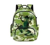 Kuiaobaty 17 Inch Large Capacity Backpack for Kids Camouflage Frog Lightweight Durable School Bag with Soft Padded Strap All-print Childrens Backpack Ages 8-10