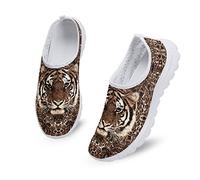 Kuiaobaty 3D Tiger Trainers Slip On Breathe Mesh Vivid Tigers Pattern Walking Shoes Tennis Workout Gym Lightweight Athletic Shoes Animal Texture