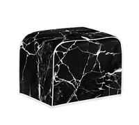 Kuiaobaty 4 Slice Toaster Cover Black Marble Texture,Bread Maker Cover Dustproof Caps for Two Slice Toaster Kitchen Appliance