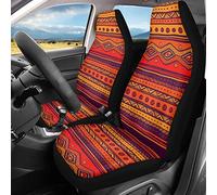 Kuiaobaty African Ethnic Stripes Car Interior Protector Cover Front Only Non-Slip Orange Car Seat Cover Universal Fit for Truck Van SUV