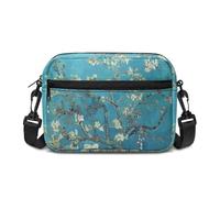 Kuiaobaty Almond Blossom Painting Shoulder Bags Lightweight Camera Handbag, Impressionism Paints Art Cross Body Bag Travel Daily Use Shopping