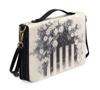 Kuiaobaty American Flag Large Bible Cover with Handle,Soldier Memorial Day Carrying Book Case Church Bag Forget-Me-Not Bible Study Carry Bible Book Bag