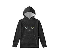 Kuiaobaty Black Cat Kids Hoodies with Pocket Teen Girl School Sweatshirt, Novelty Cat Pullover Teenager Long Sleeve T Shirt