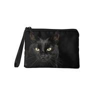 Kuiaobaty Black Cat Print Small Coin Purse Animals Print Girl Casual Mini Wallet Small Clutch Bag Travel Change Pouch