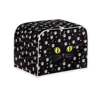 Kuiaobaty Black Cat Two Slice Toaster Cover Kitty Paws Bread Toaster Oven Cloth Cover, Size 11.5x8x8Inches,S