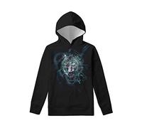 Kuiaobaty Black Hoodies for Teens Boys Grey Wolves Casual Pullover, Wolf Head Fashion Outdoor Long Sleeve Sweatshirt for Unisex Fall Tops with Pocket