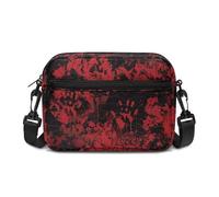 Kuiaobaty Blood Handprint Women's Crossbody Bags Multi Pocket Handbag, Halloween Bloods Splatter Crossbody Over Shoulder Bag, Adjustable Strap