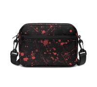 Kuiaobaty Bloody Splatter Crossbody Bags for Women Multi Pockets Shoulder Handbag, Red Bloods Splash Print Camera Cross Body Bag for Lady