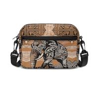 Kuiaobaty Bohemia Elephant Crossbody Bag for Women Multi Pocket, Ethnic Elephants Print Shoulder Bags Messenger Bag for Travel Shopping Daily