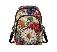 Kuiaobaty Bohemia Mandala Floral Crossbody Bags for Women Multi Pockets, Ethnic Indian Mandala Flower Shoulder Handbag Card Slots Cross Body Bag for Lady