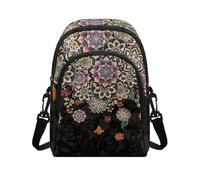 Kuiaobaty Bohemia Mandala Women's Crossbody Bag Multi-Pocket Shoulder Bags, Ethnic Indian Mandala Floral Ladies Cross-Body Handbags for Shopping Work