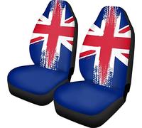 Kuiaobaty British Flag Front Car Seat Covers Set of 2 Pieces, Union Jack Pattern Heavy Duty Seat Protector Covers Universal Fit